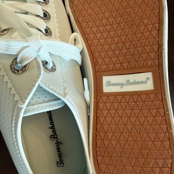 Tommy Bahama Women’s Sneakers White Leather Size 9.5 Lace Up Shoes - Picture 5 of 5